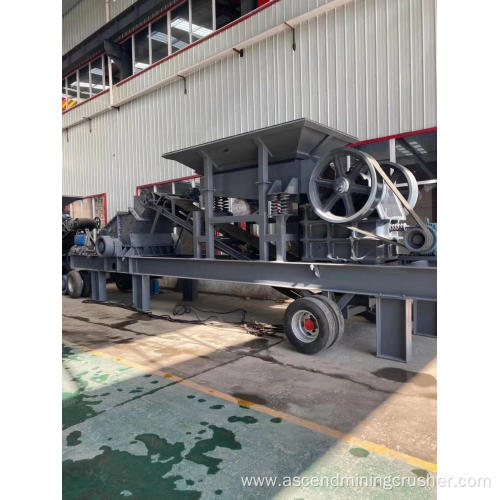 Mobile trailer type Stone Jaw Crusher crushing plant